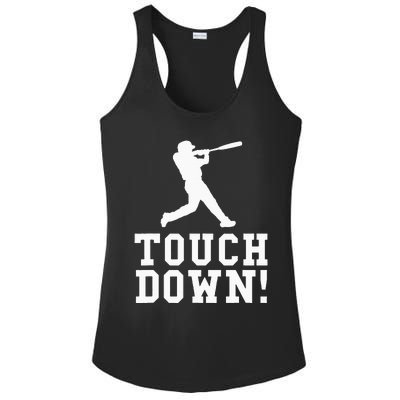 Funny Touchdown Baseball Football Sports Gift Ladies PosiCharge Competitor Racerback Tank