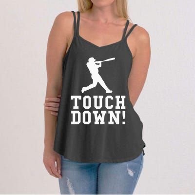 Funny Touchdown Baseball Football Sports Gift Women's Strappy Tank