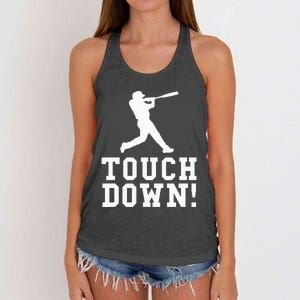 Funny Touchdown Baseball Football Sports Gift Women's Knotted Racerback Tank