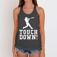 Funny Touchdown Baseball Football Sports Gift Women's Knotted Racerback Tank