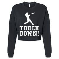 Funny Touchdown Baseball Football Sports Gift Cropped Pullover Crew