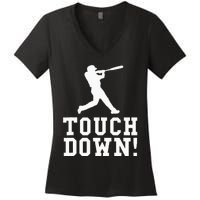 Funny Touchdown Baseball Football Sports Gift Women's V-Neck T-Shirt