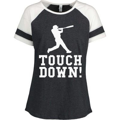 Funny Touchdown Baseball Football Sports Gift Enza Ladies Jersey Colorblock Tee