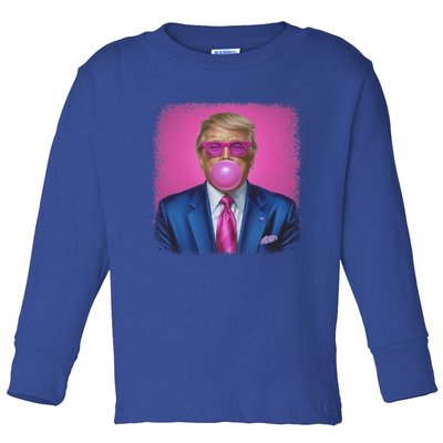 Funny Trump Bubble Gum Sunglasses Felon President 2024 Meaningful Gift Toddler Long Sleeve Shirt