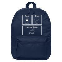 First Then Board Funny School Psychologist Special Education 16 in Basic Backpack