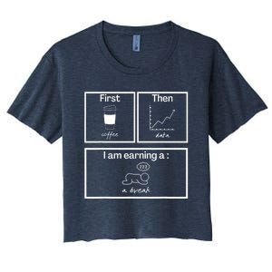 First Then Board Funny School Psychologist Special Education Women's Crop Top Tee