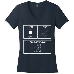 First Then Board Funny School Psychologist Special Education Women's V-Neck T-Shirt