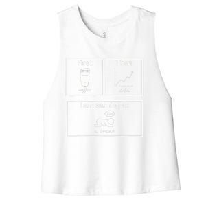 First Then Board Funny School Psychologist Special Education Women's Racerback Cropped Tank