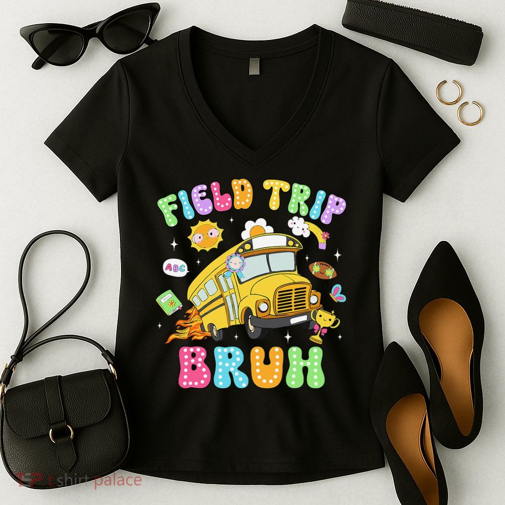 Field Trip Bruh Happy Field Day 2025 Let The Games Begin Women's V-Neck T-Shirt