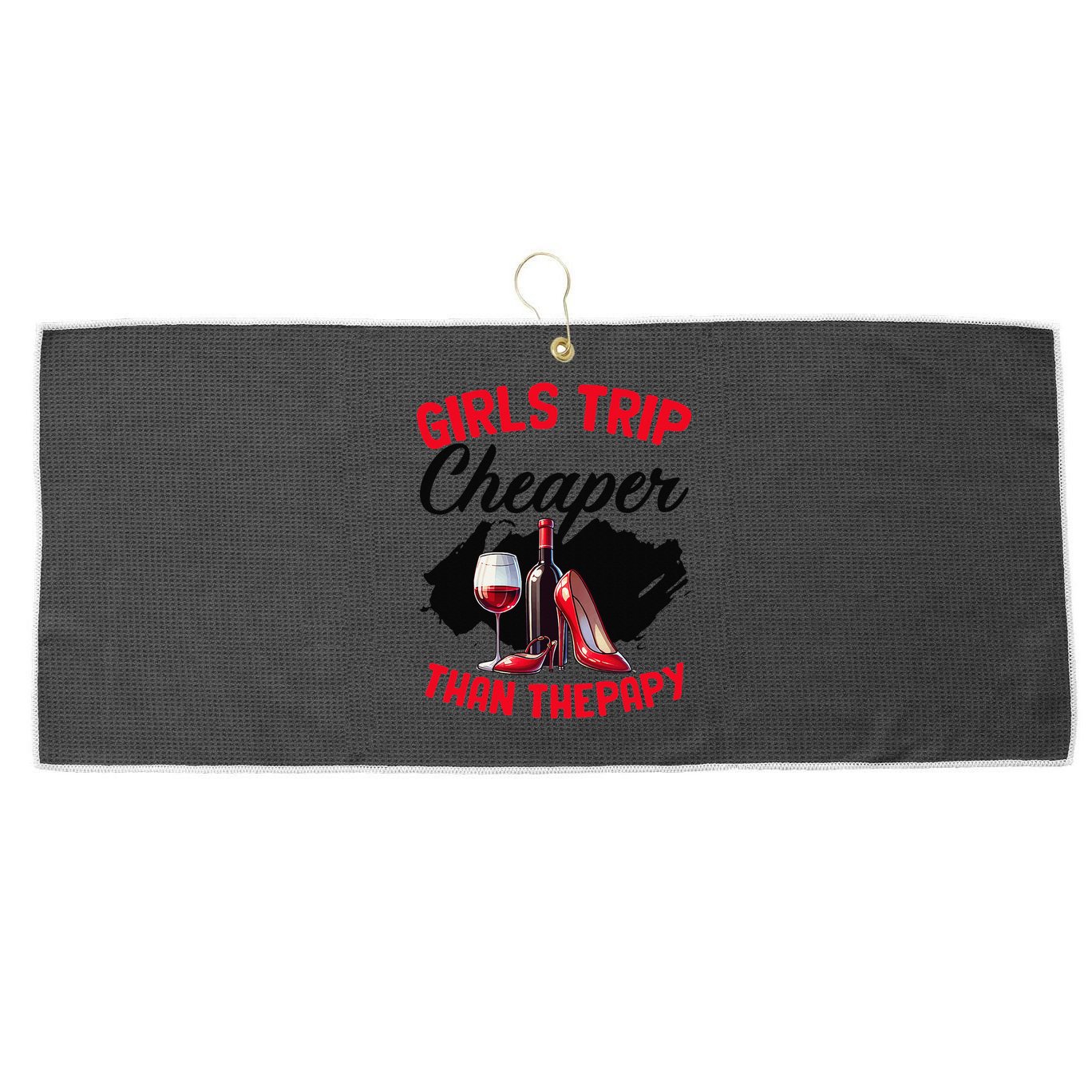 Funny Trip Bachelorette Wine Party Weekend Squad Large Microfiber Waffle Golf Towel
