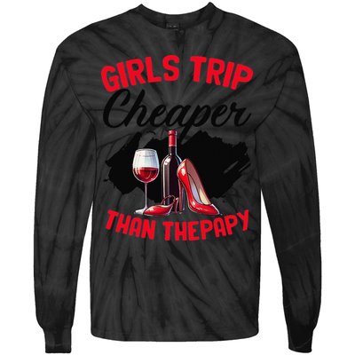 Funny Trip Bachelorette Wine Party Weekend Squad Tie-Dye Long Sleeve Shirt