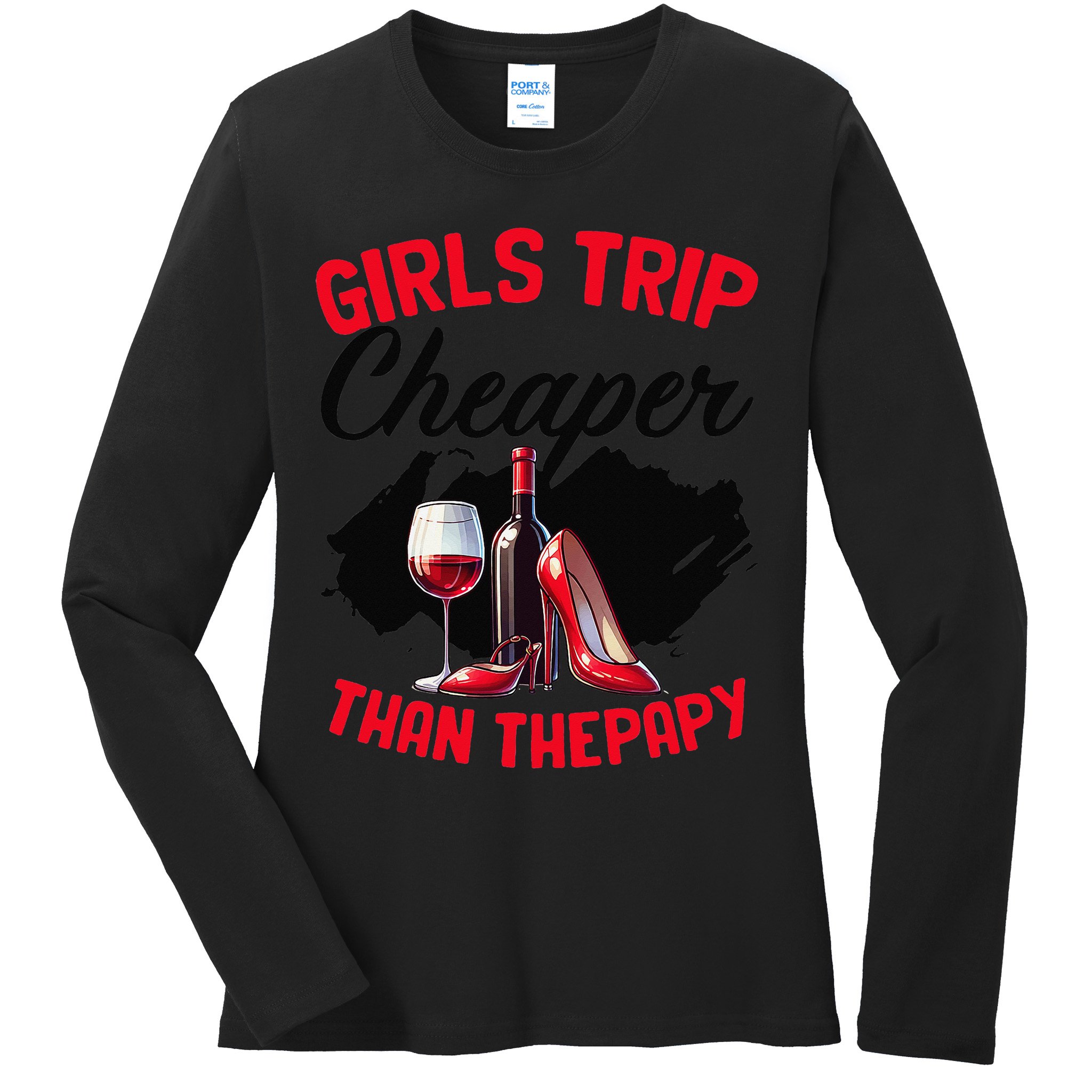 Funny Trip Bachelorette Wine Party Weekend Squad Ladies Long Sleeve Shirt