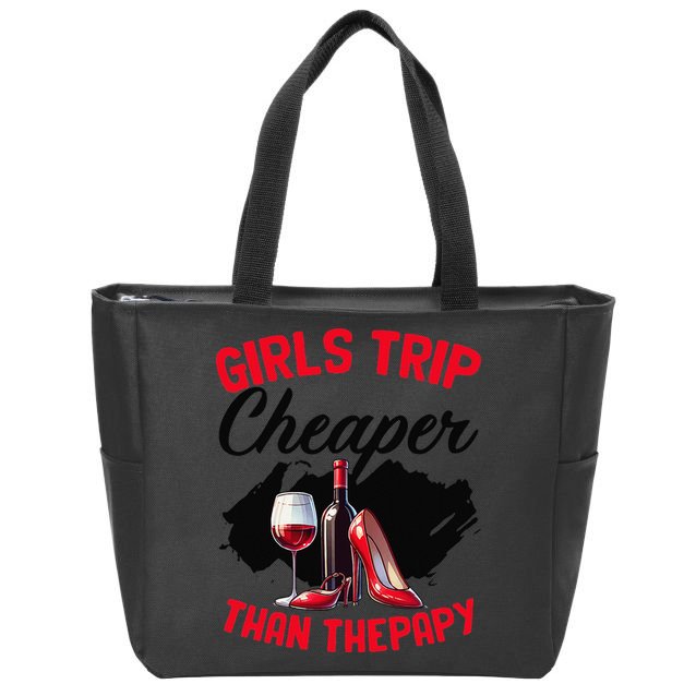 Funny Trip Bachelorette Wine Party Weekend Squad Zip Tote Bag