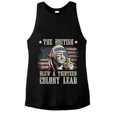 Funny The British Blew A 13 Colony Lead 4th Of July Us Flag Ladies PosiCharge Tri-Blend Wicking Tank