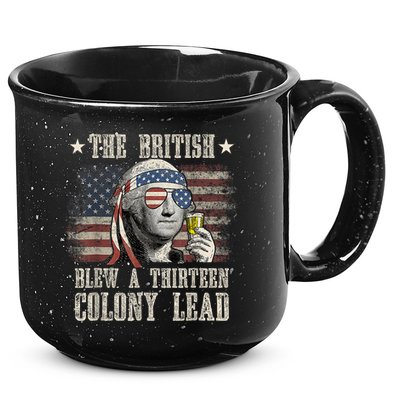 Funny The British Blew A 13 Colony Lead 4th Of July Us Flag 15oz Campfire Ceramic Mug