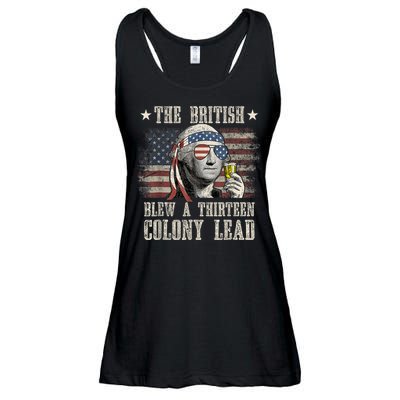 Funny The British Blew A 13 Colony Lead 4th Of July Us Flag Ladies Essential Flowy Tank
