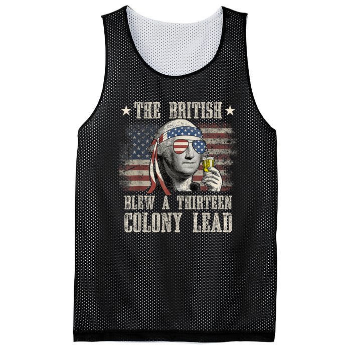 Funny The British Blew A 13 Colony Lead 4th Of July Us Flag Mesh Reversible Basketball Jersey Tank