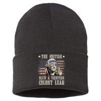 Funny The British Blew A 13 Colony Lead 4th Of July Us Flag Sustainable Knit Beanie