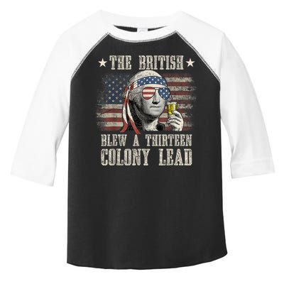 Funny The British Blew A 13 Colony Lead 4th Of July Us Flag Toddler Fine Jersey T-Shirt
