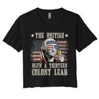 Funny The British Blew A 13 Colony Lead 4th Of July Us Flag Crop Top