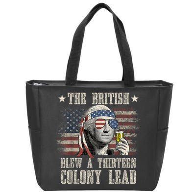 Funny The British Blew A 13 Colony Lead 4th Of July Us Flag Zip Tote Bag