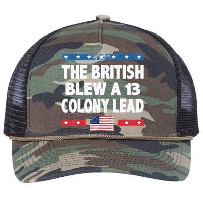 Funny The British Blew A Thirteen Colony Lead 4th Of July Retro Rope Trucker Hat Cap