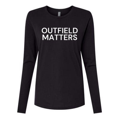 Funny Travel Baseball Outfield Matters Outfielders Womens Cotton Relaxed Long Sleeve T-Shirt