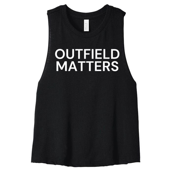 Funny Travel Baseball Outfield Matters Outfielders Women's Racerback Cropped Tank