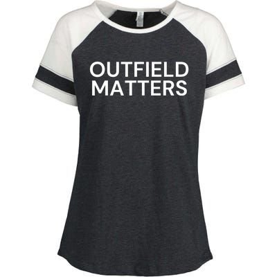 Funny Travel Baseball Outfield Matters Outfielders Enza Ladies Jersey Colorblock Tee