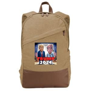 Funny Trump Biden Presidential Election Debate 2024 Cotton Canvas Backpack