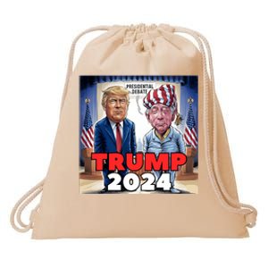 Funny Trump Biden Presidential Election Debate 2024 Drawstring Bag