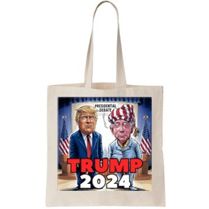 Funny Trump Biden Presidential Election Debate 2024 Tote Bag