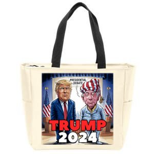 Funny Trump Biden Presidential Election Debate 2024 Zip Tote Bag