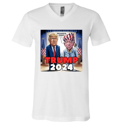 Funny Trump Biden Presidential Election Debate 2024 V-Neck T-Shirt