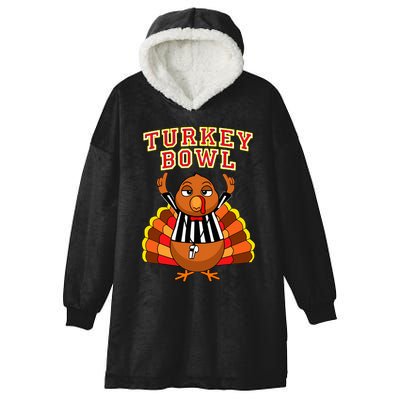 Football Turkey Bowl Annual Family Thanksgiving Game Referee Hooded Wearable Blanket