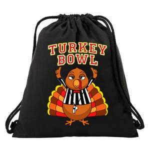 Football Turkey Bowl Annual Family Thanksgiving Game Referee Drawstring Bag