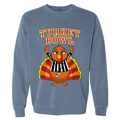 Football Turkey Bowl Annual Family Thanksgiving Game Referee Garment-Dyed Sweatshirt