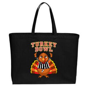 Football Turkey Bowl Annual Family Thanksgiving Game Referee Cotton Canvas Jumbo Tote