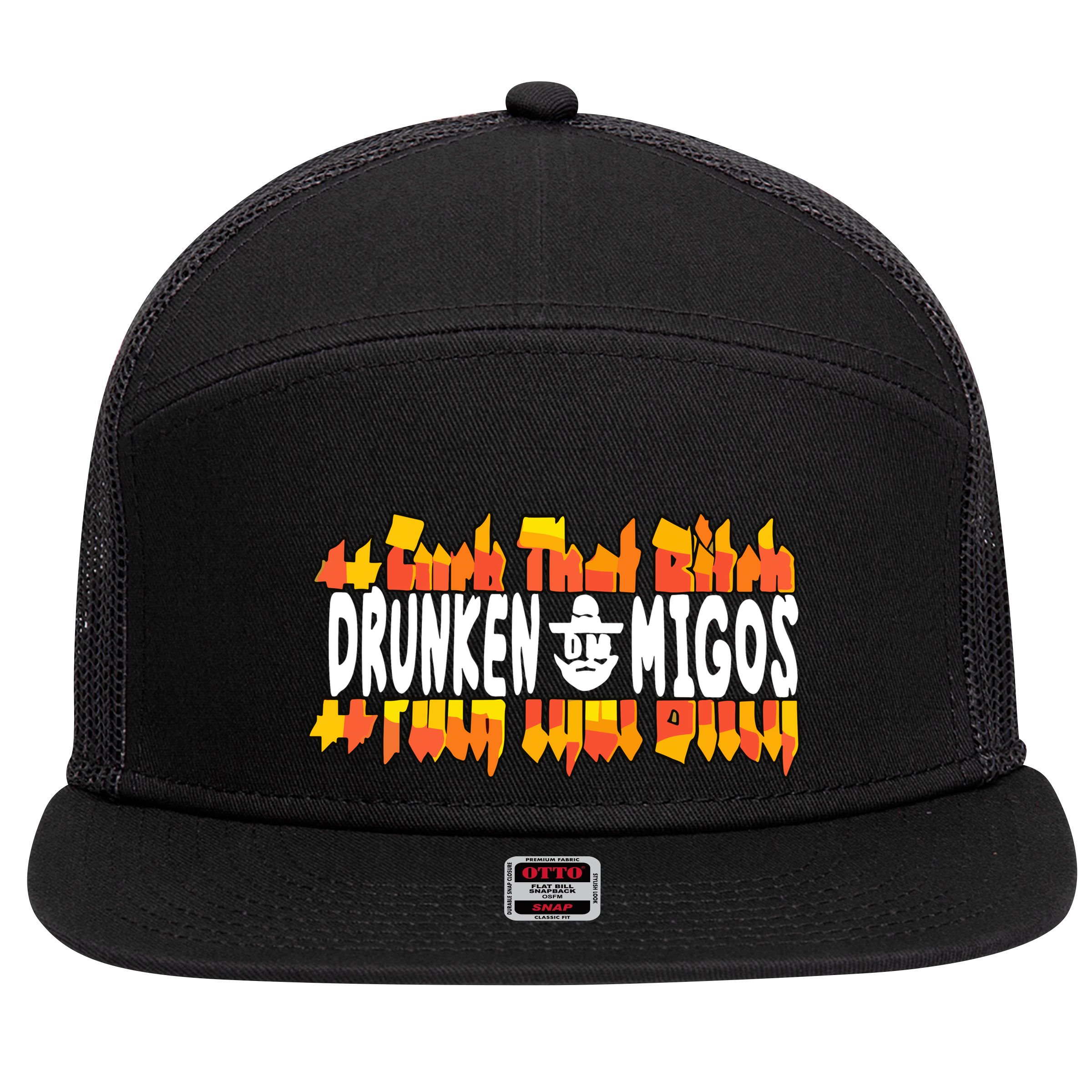 Fuck The Bitch Drunken M.I.G.O.S 7 Panel Mesh Trucker Snapback Hat