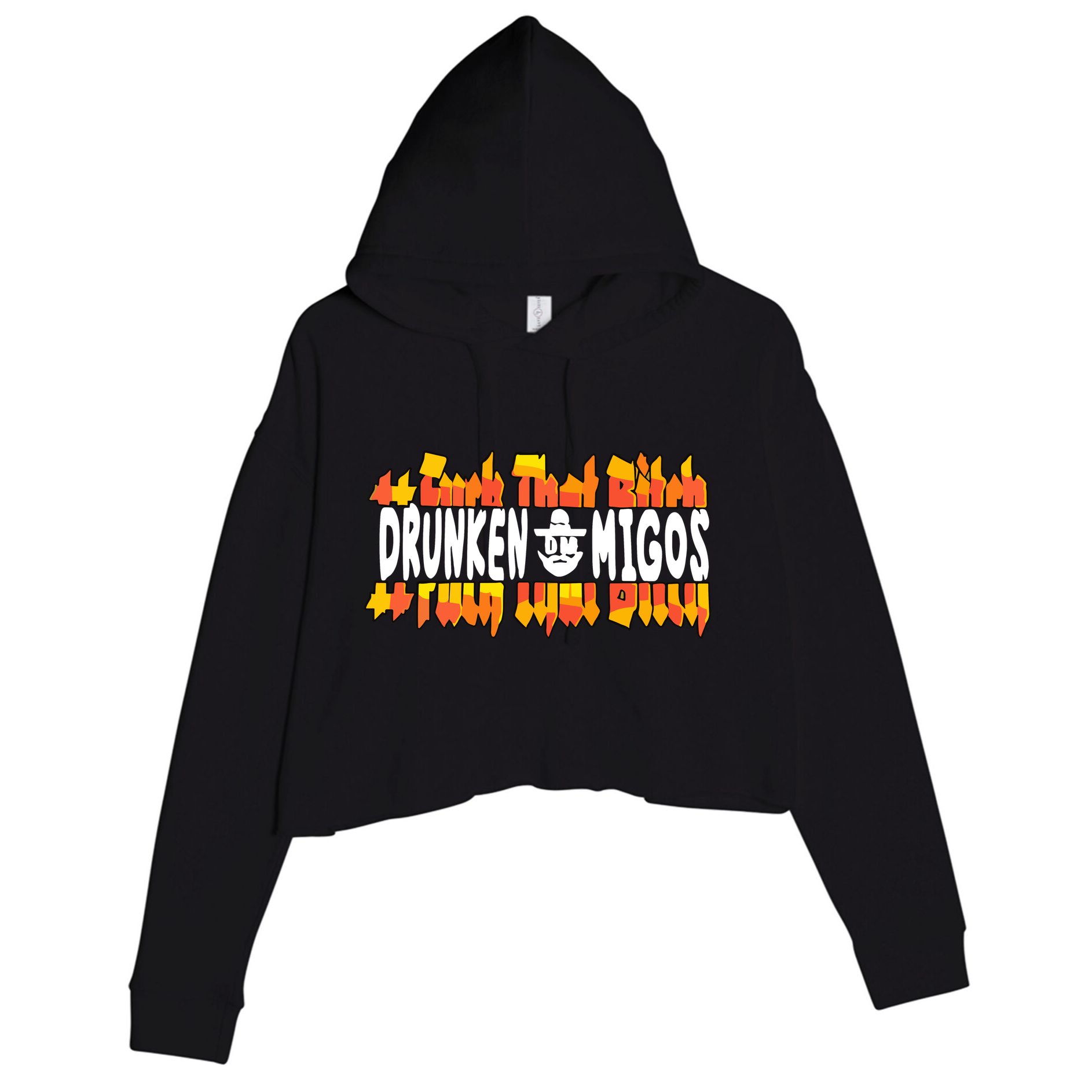 Fuck The Bitch Drunken M.I.G.O.S Crop Fleece Hoodie