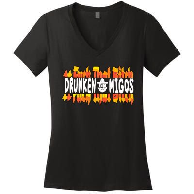 Fuck The Bitch Drunken M.I.G.O.S Women's V-Neck T-Shirt