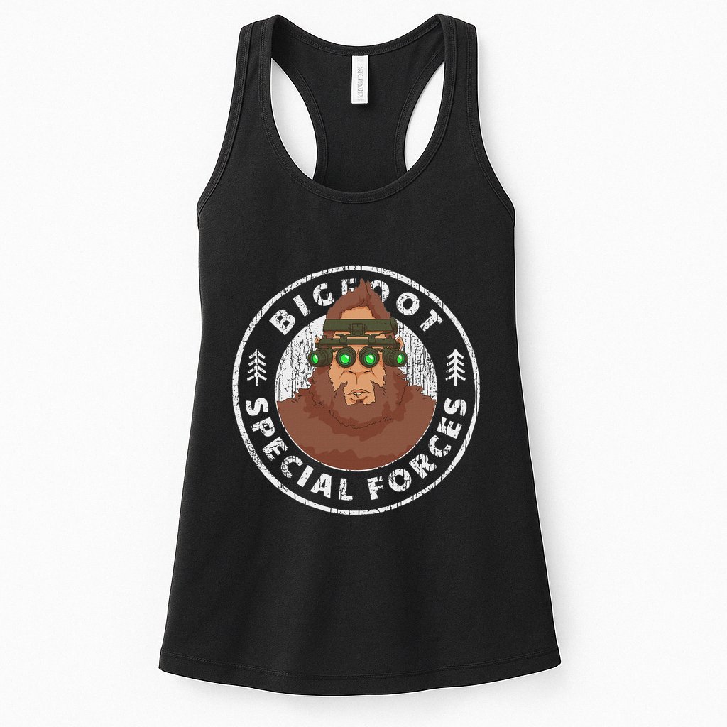Funny Tactical Bigfoot Special Forces Hide And Seek Champion Womens Tank Top