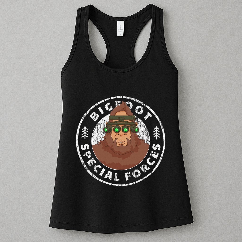 Funny Tactical Bigfoot Special Forces Hide And Seek Champion Womens Tank Top