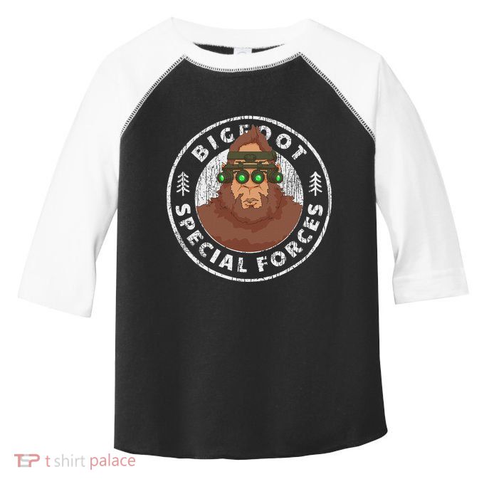 Funny Tactical Bigfoot Special Forces Hide And Seek Champion Toddler Fine Jersey T-Shirt