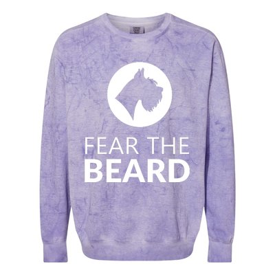 Fear The Beard Funny Schnauzer Lover T Gift Colorblast Crewneck Sweatshirt