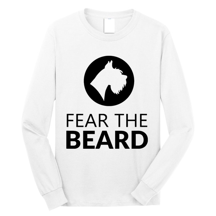 Fear The Beard Funny Schnauzer Lover T Gift Long Sleeve Shirt