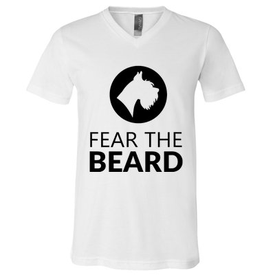 Fear The Beard Funny Schnauzer Lover T Gift V-Neck T-Shirt