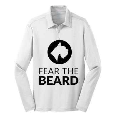 Fear The Beard Funny Schnauzer Lover T Gift Silk Touch Performance Long Sleeve Polo