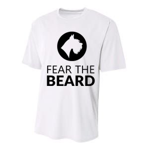 Fear The Beard Funny Schnauzer Lover T Gift Performance Sprint T-Shirt