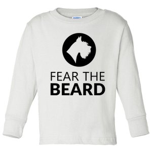 Fear The Beard Funny Schnauzer Lover T Gift Toddler Long Sleeve Shirt